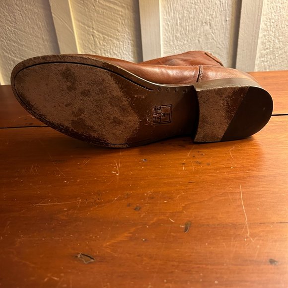 FRYE Womens Melissa Leather Button Zip Short Brown Boots Size 8.5 - Picture 8 of 11